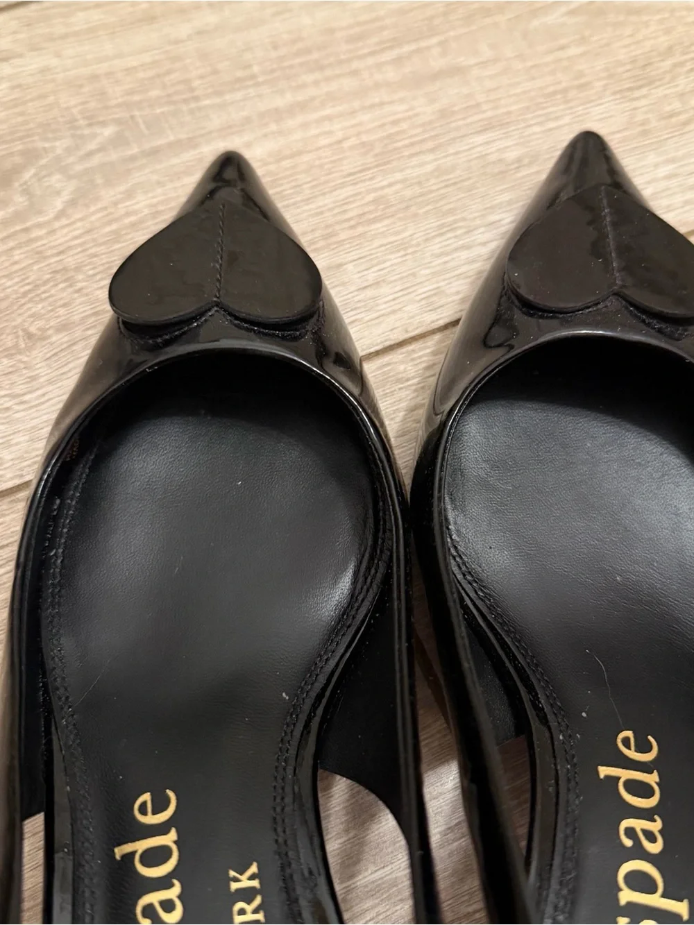 Kate Spade Lover Slingback Black Heart Kitten Heel